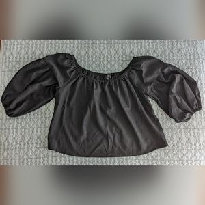 Eloquii off the shoulder puff sleeve top